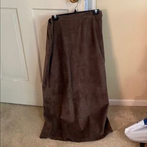 Brown suede skirt